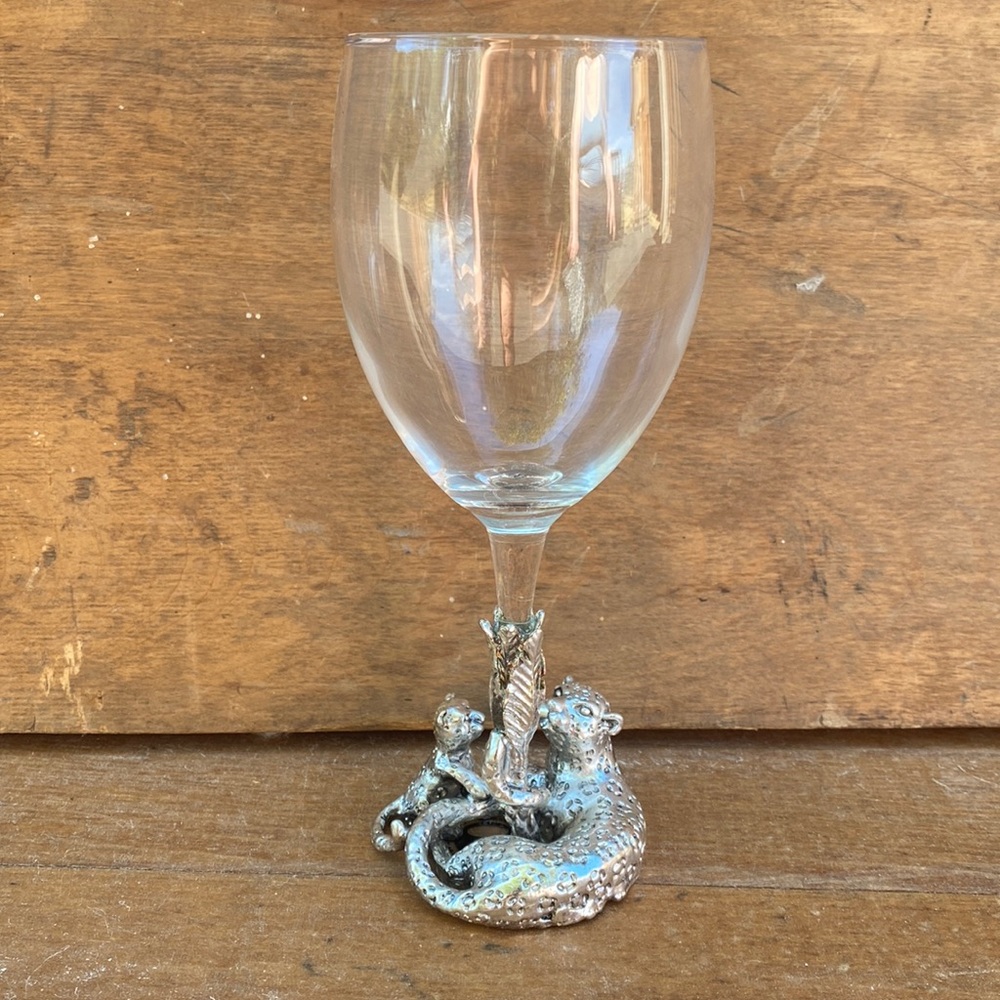 Arthur Court Jaguar Wine Glass Pewter Vintage